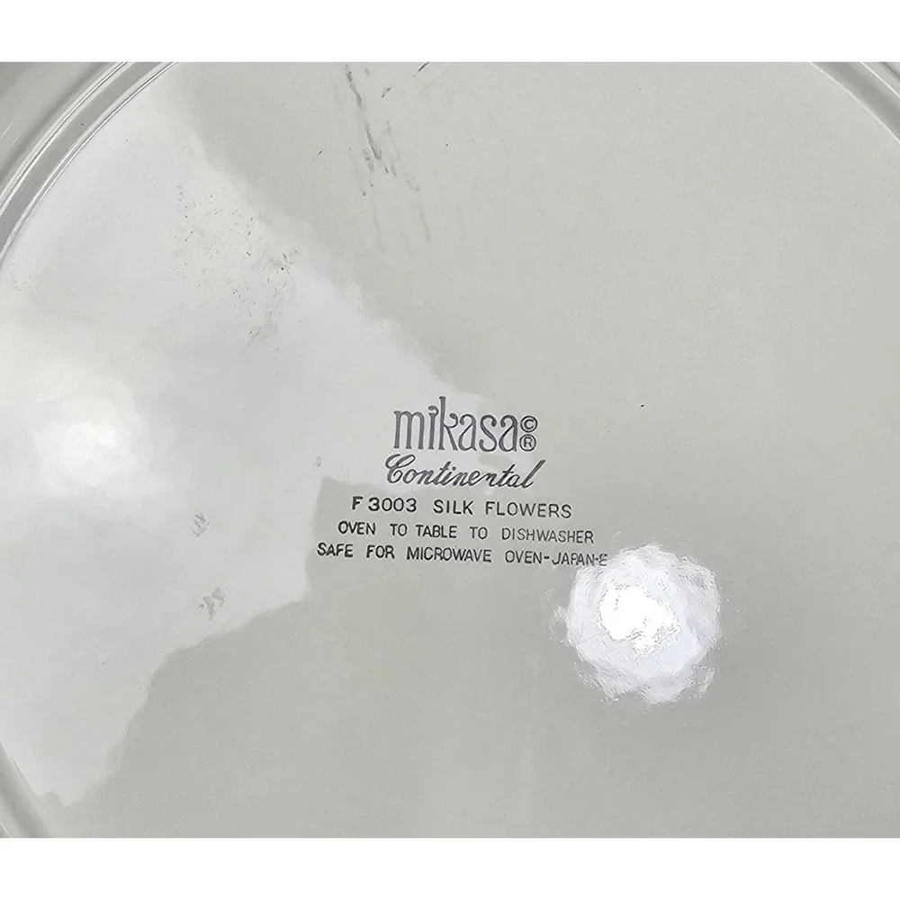 Mikasa Continental Silk Flowers F3003 Octagonal Dinner Plate Japan Vintage 10.5